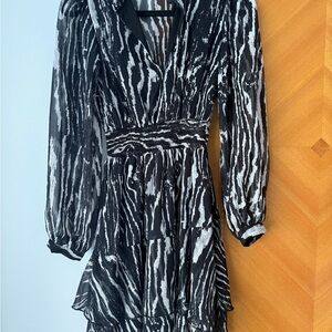 Zara Black and White Wrap Dress